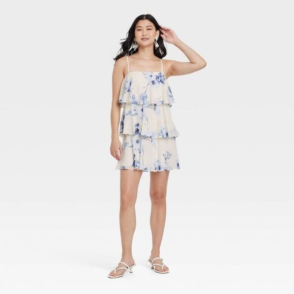 A New Day Dresses & Skirts - A New Day - Women's Tiered Ruffle Mini Shift Dress - A New Day Blue